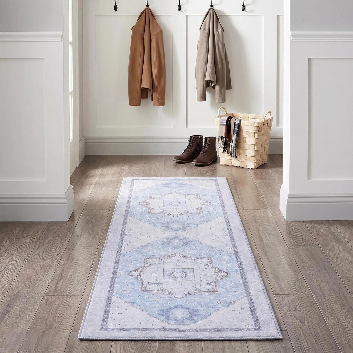 Alfombra baño microfibra floral antideslizante 18x47pulg