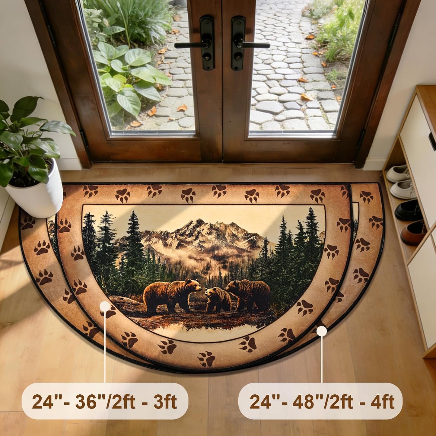 Alfombra puerta exterior 2x4pulg antideslizante marrón