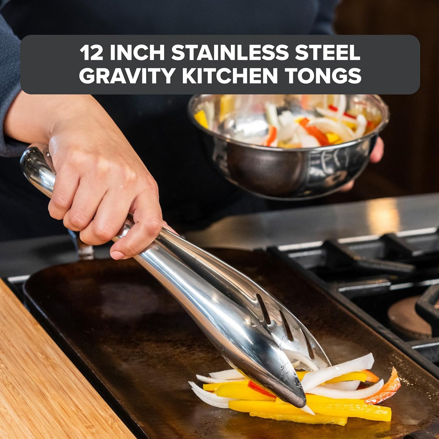 Pinzas de cocina de acero inoxidable Viking 12 pulgadas bloqueo automático