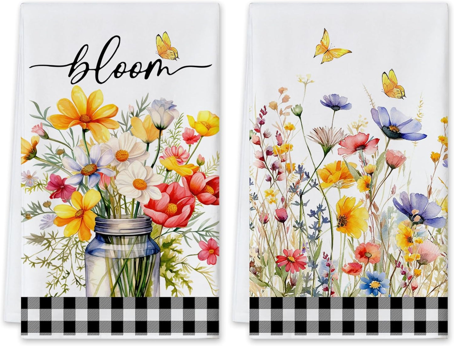 Set 2 Toallas Cocina Florales 18x26pulg