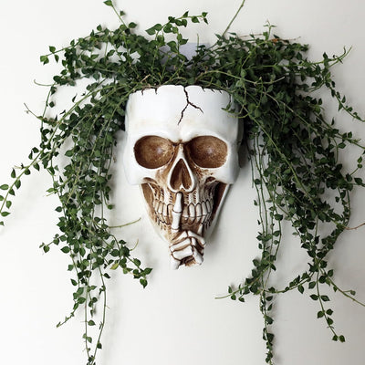 Maceta pared calavera para plantas colgante gótica