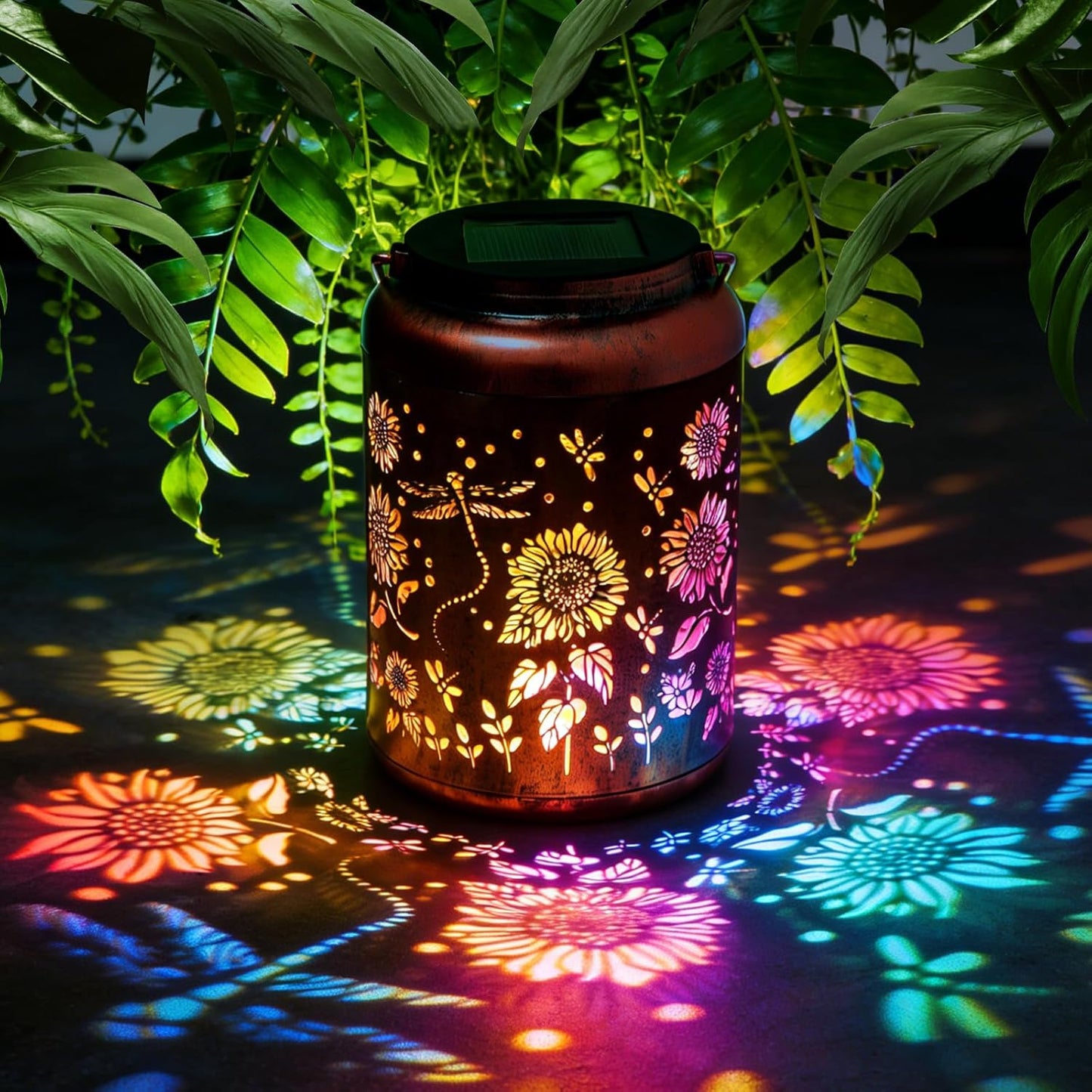 Farol solar impermeable libélula luces LED decoración jardín