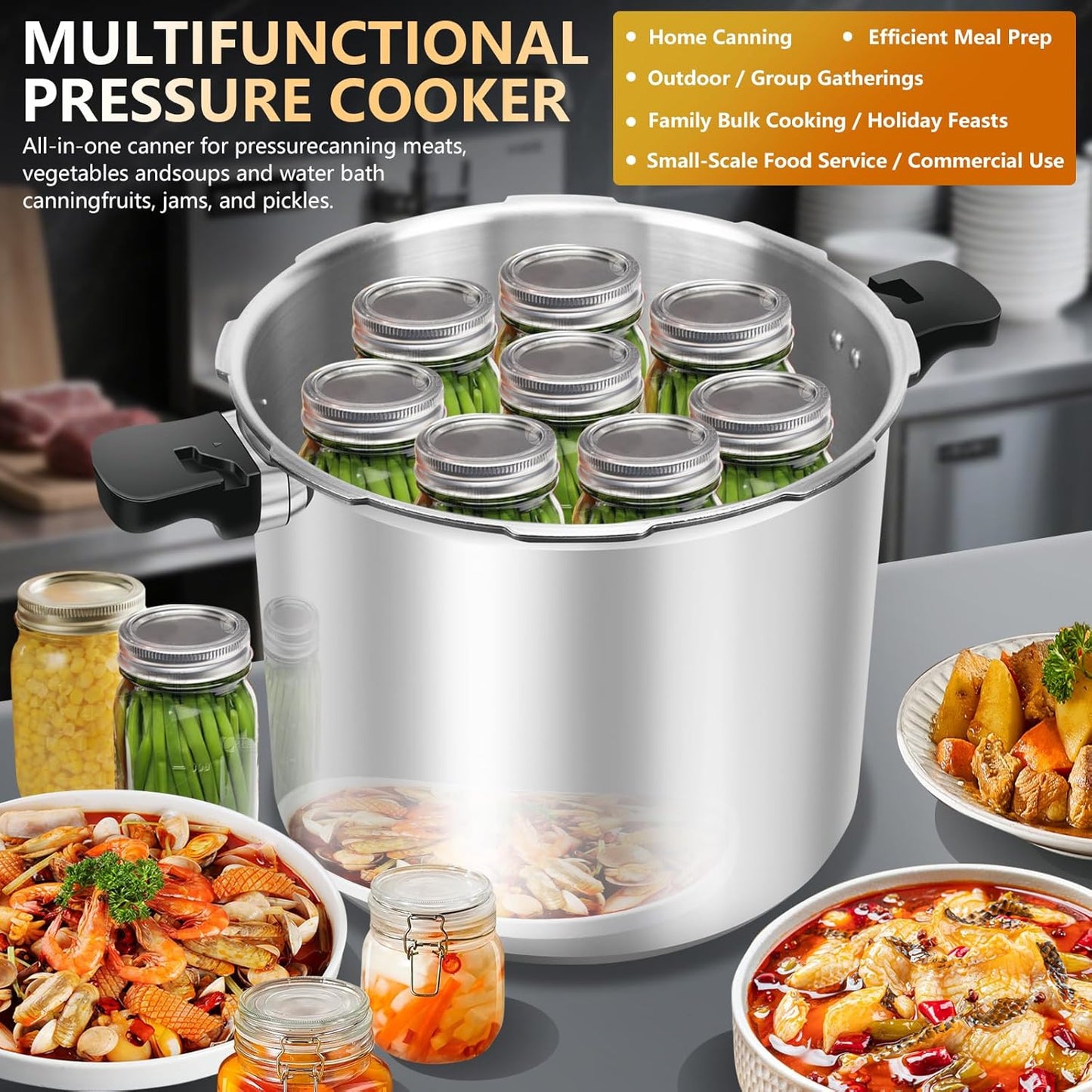 Olla Presión Aluminio 23-25qt Comercial y Doméstico