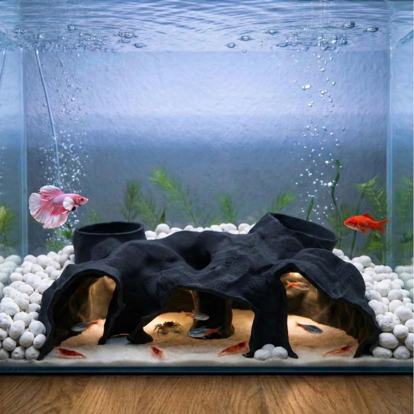 Túnel acuario 9.5pulg visor 3D para peces pequeños