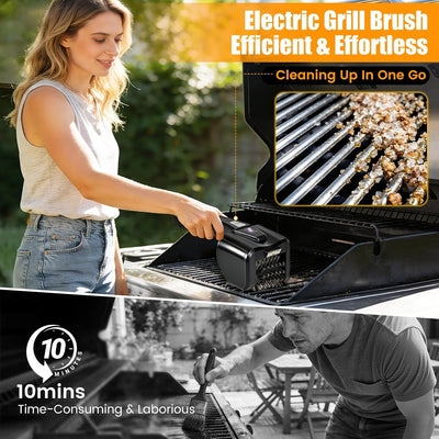Cepillo eléctrico parrilla aire libre 800 RPM acero inox recargable