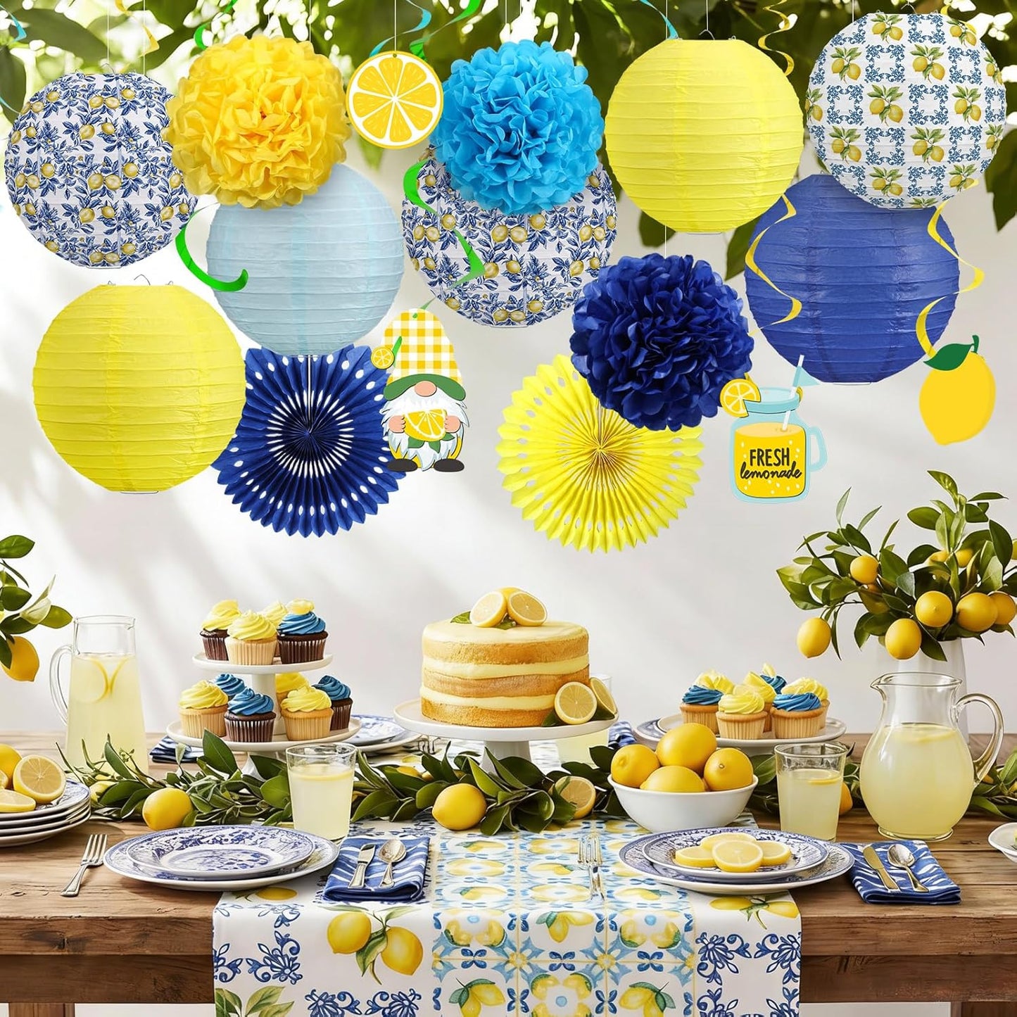 16 Linternas Papel Decoración Fiesta Mediterránea