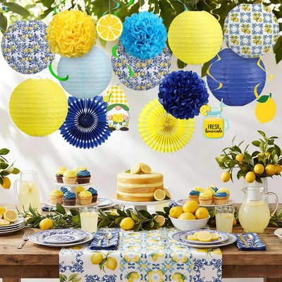16 Linternas Papel Decoración Fiesta Mediterránea