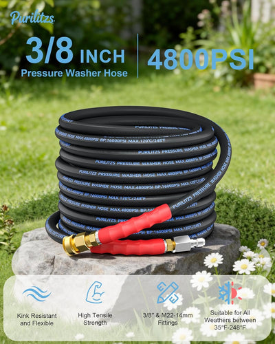 Manguera lavadora 3/8pulg 100ft acero trenzado