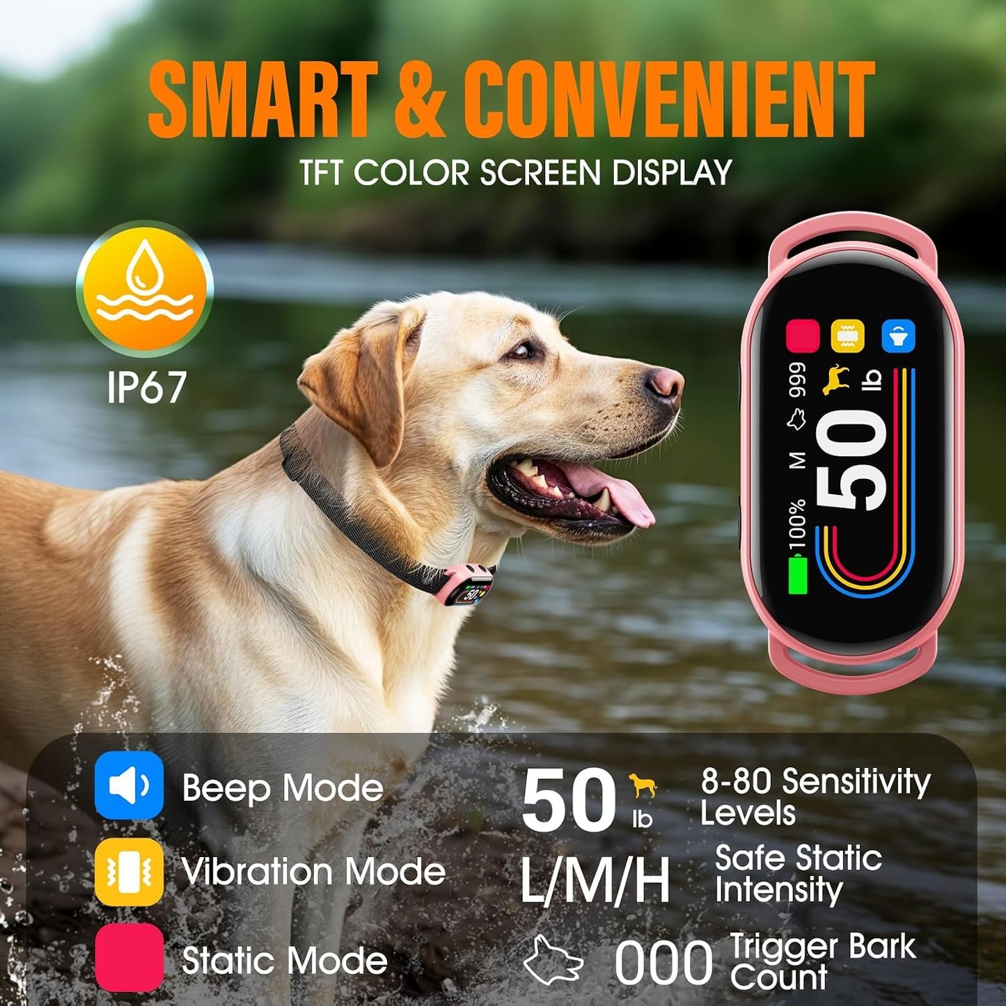 Collar antiladridos perros 4" sensor gravedad