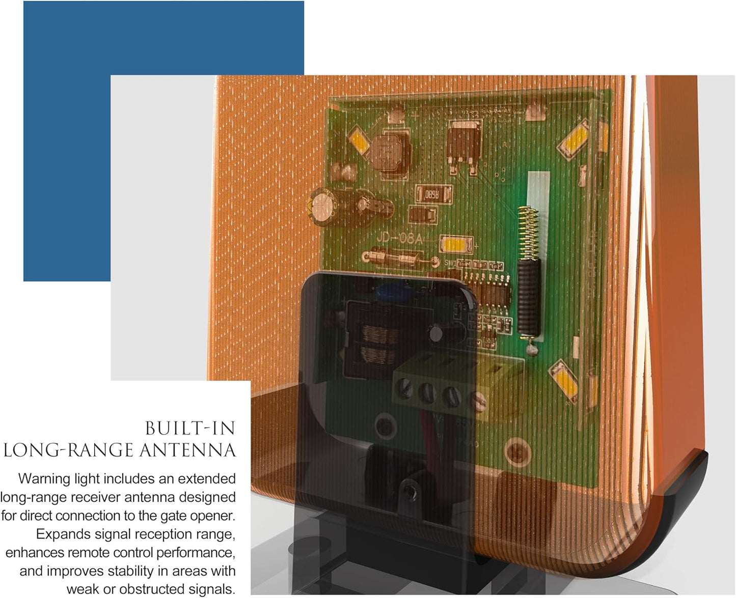 Luz advertencia IP54 12-240V AC/DC señal naranja