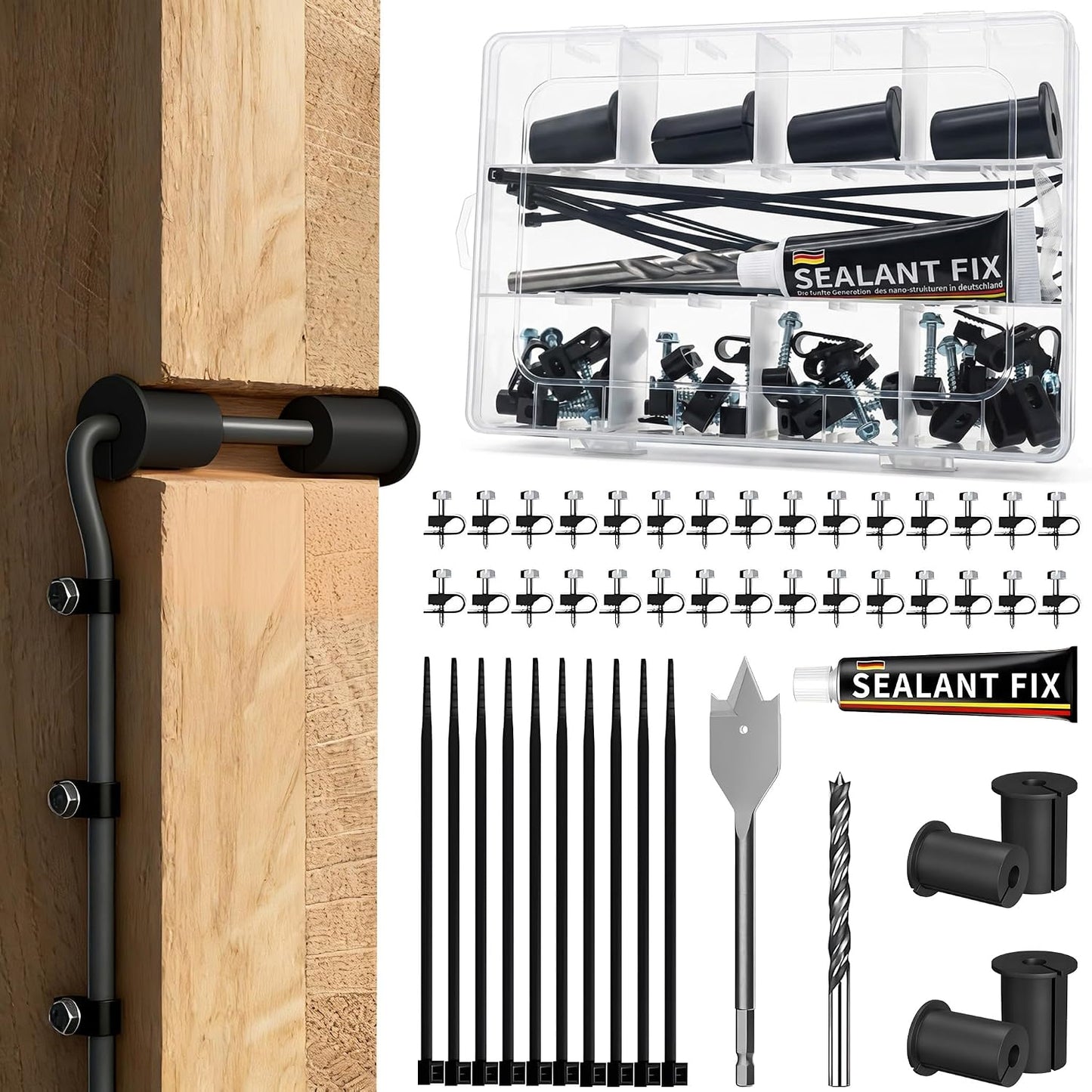Kit Starlink para paso de pared con brocas 3/4 y 5/16 pulg
