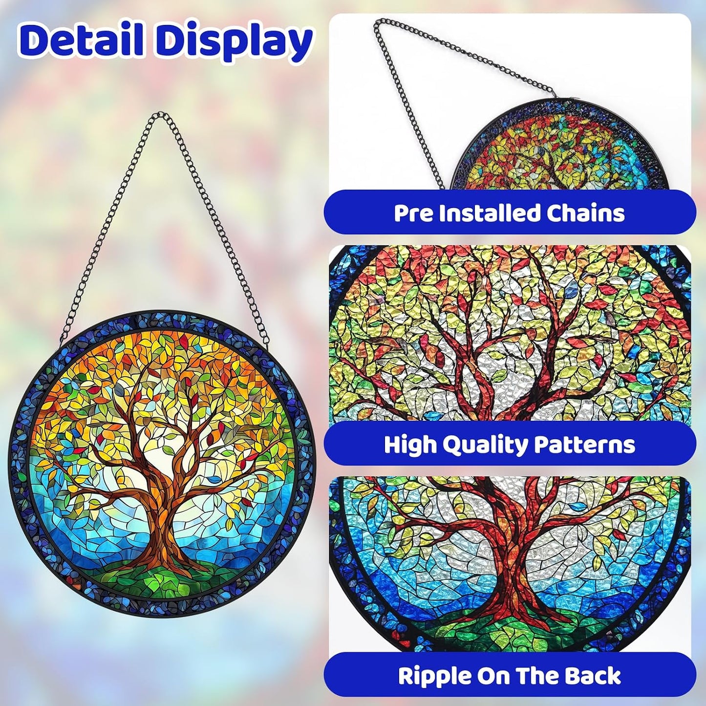 Árbol de la vida vitral para atrapasoles decoración hogar jardín