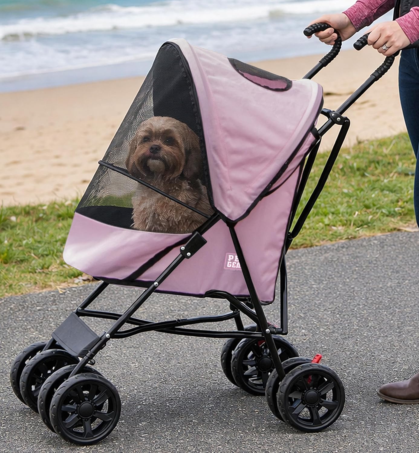 Cochecito para mascotas hasta 15lb ruedas grandes plegable