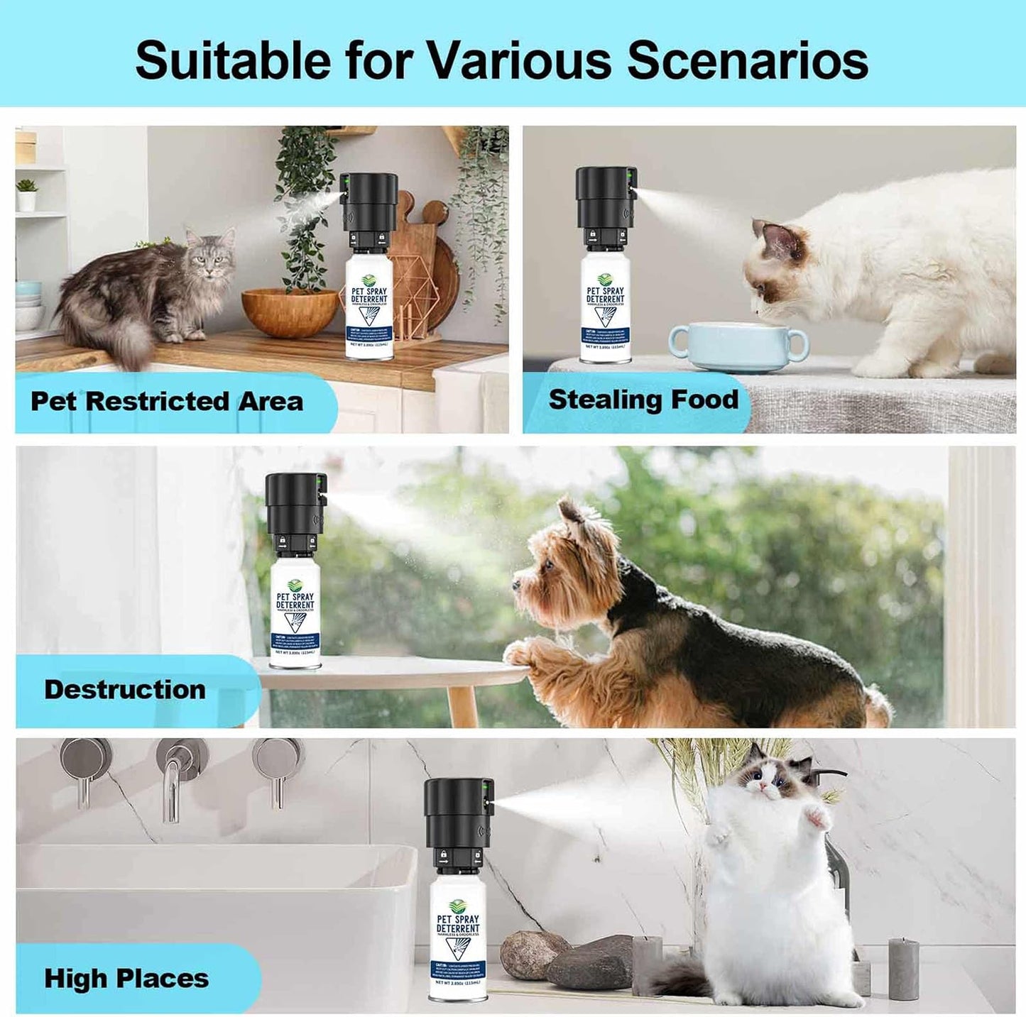 Sistema disuasorio aerosol para gatos y perros 7.78oz