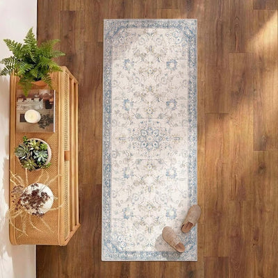 Alfombra pasillo vintage 2x5pulg antideslizante diseño floral