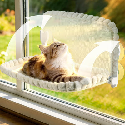 Percha ventana gato hamaca plegable doble cara metal cama lavable