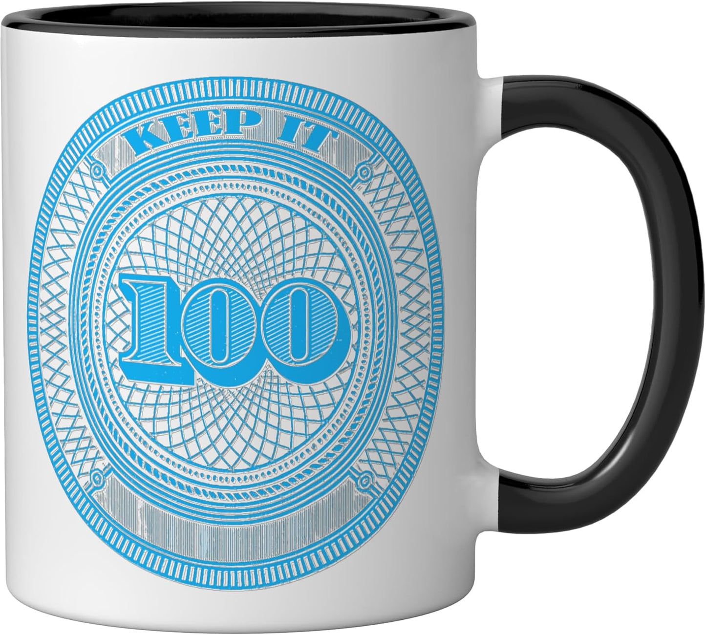 Taza Cerámica con Diseño Azul y Blanco