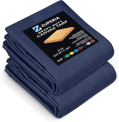 Lona resistente 8x10ft paq 2 ojales inox UV y desgarro azul marino