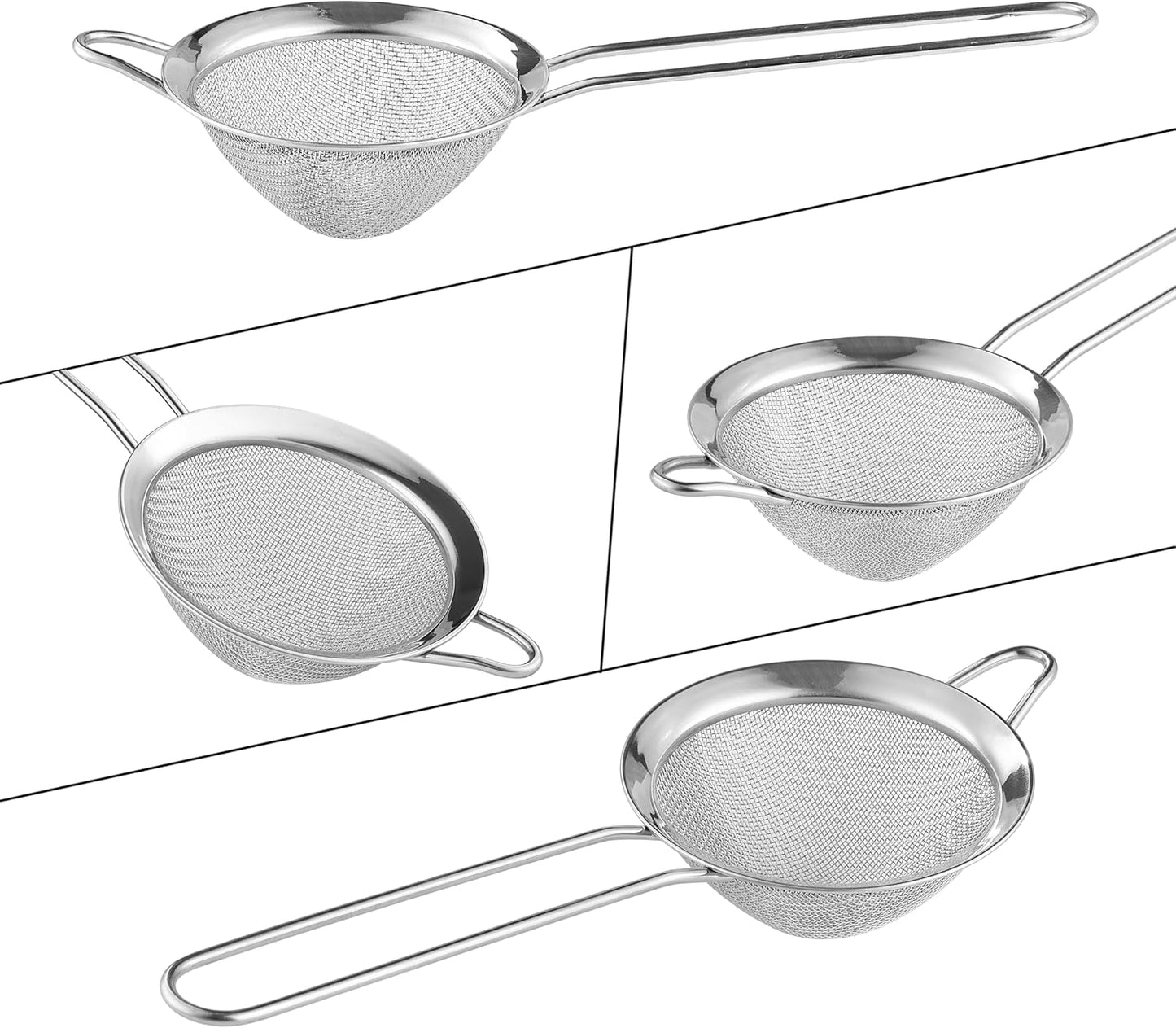 4 coladores de acero inoxidable finos para té y cócteles