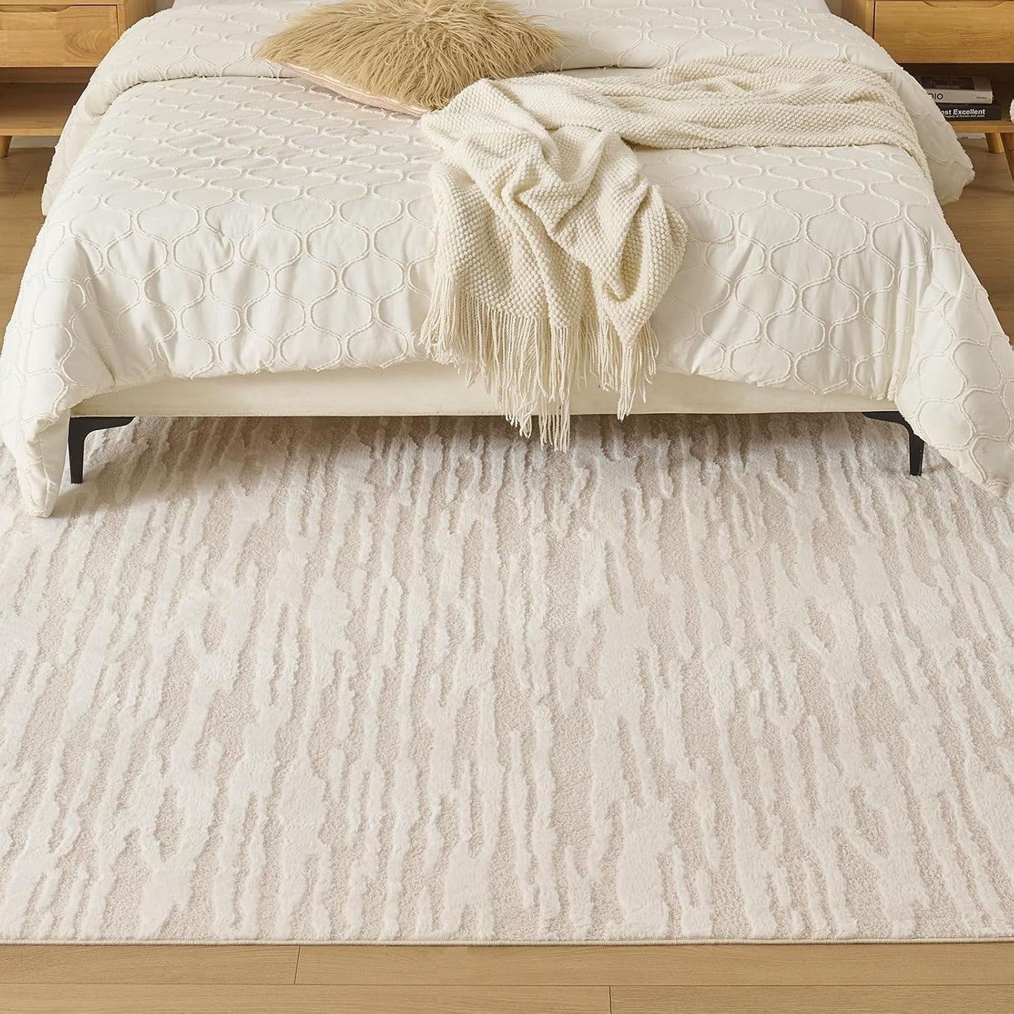 Alfombra texturizada estilo moderno antideslizante 6x8ft