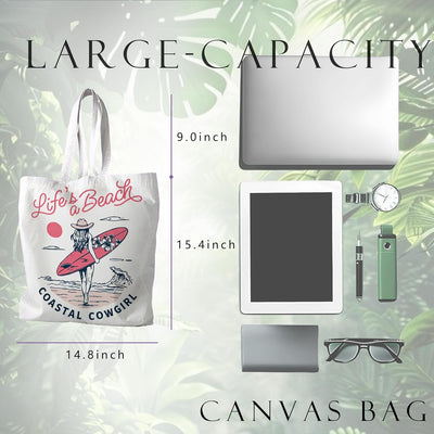 Bolso canvas reutilizable para playa y compras verano