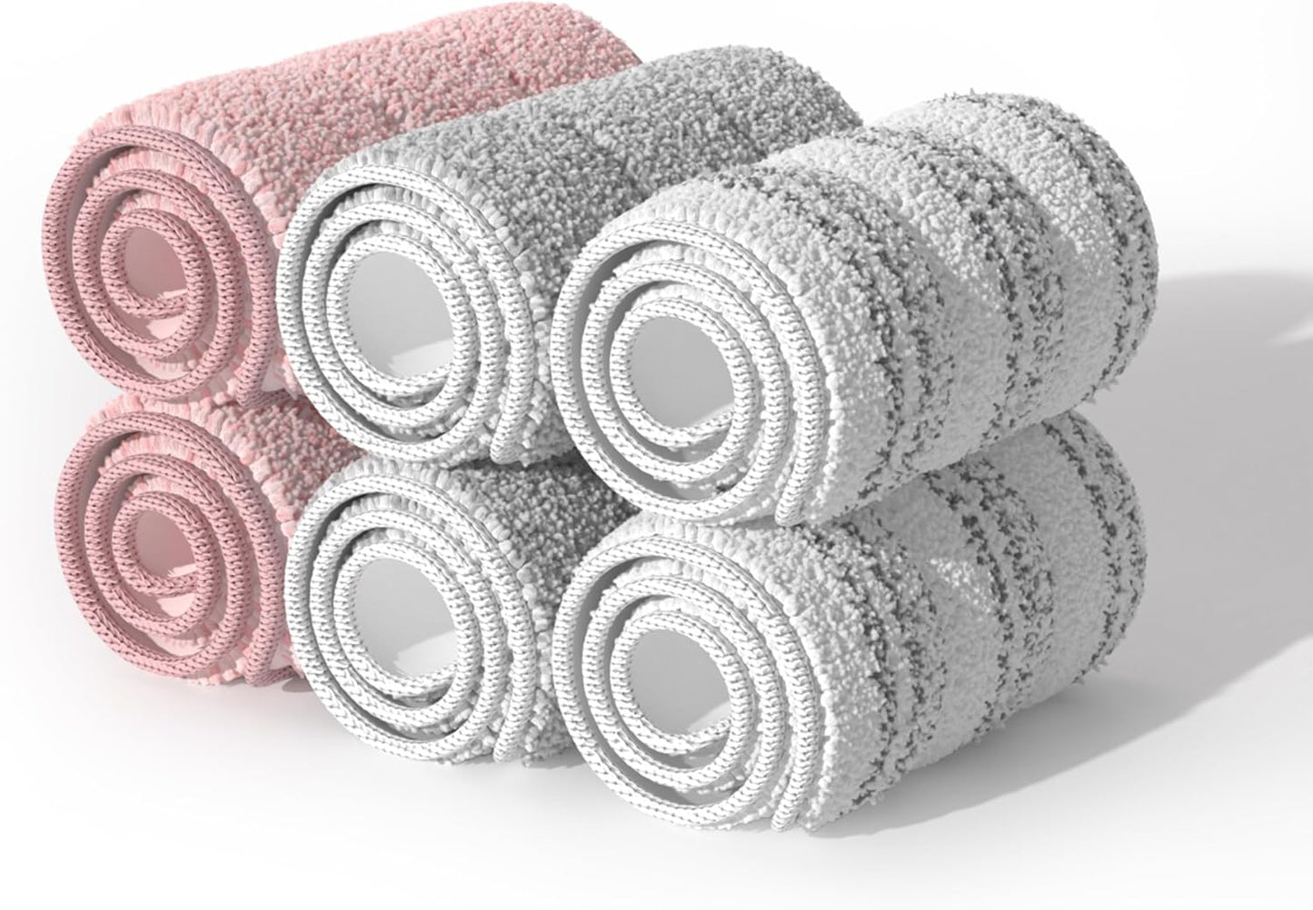 Almohadillas microfibra reutilizables 13pulg set 6 rosa gris