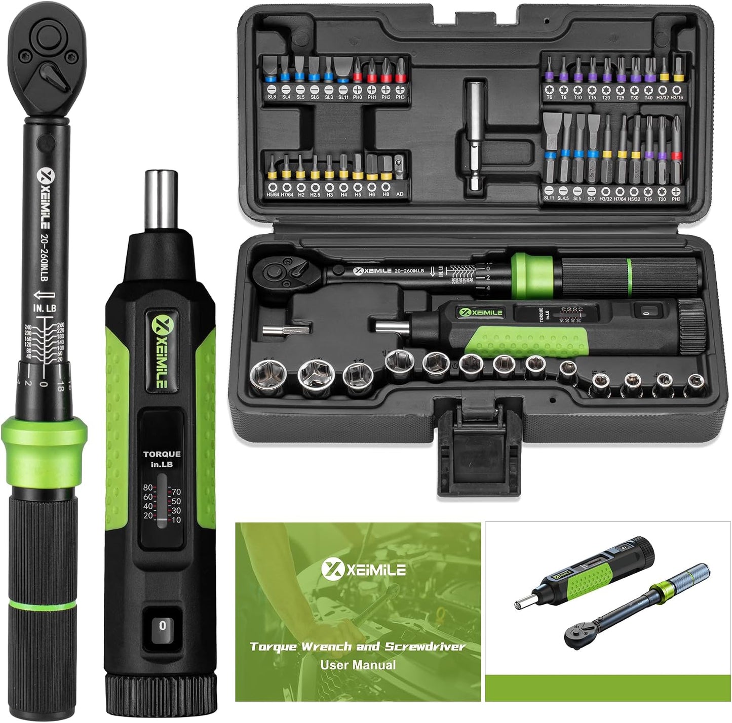 Set 57 llaves dinamométricas 20-260pulg 2.3-29.4N.m