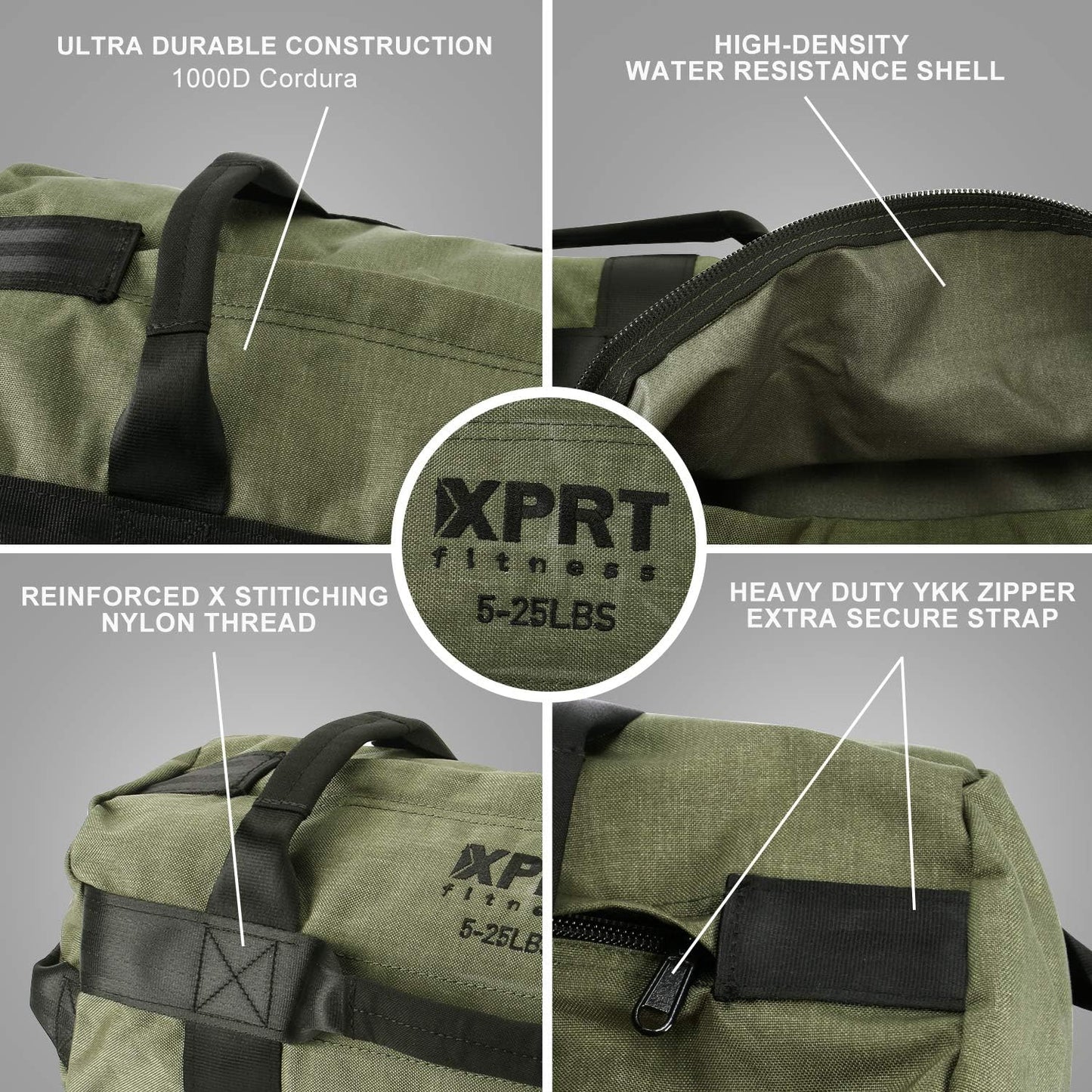 Bolsa arena entrenamiento resistente 7 asas verde