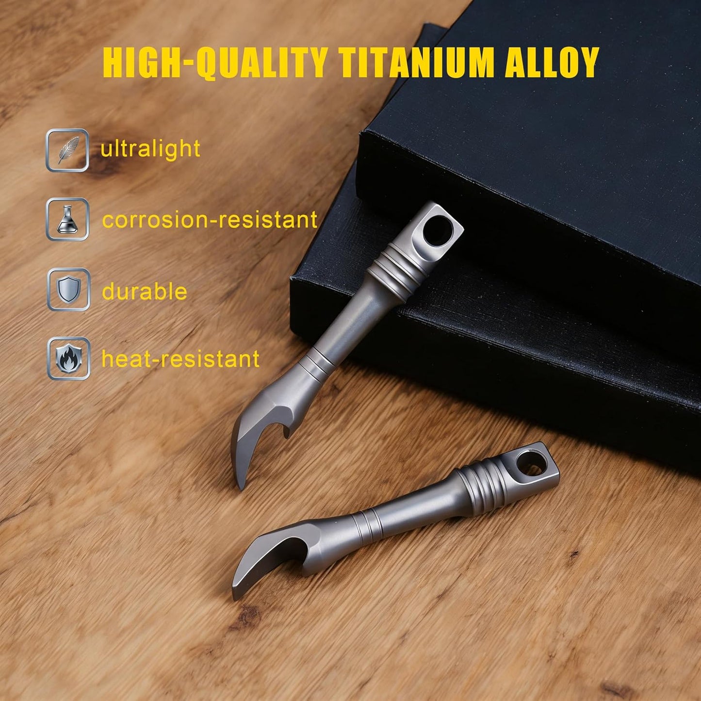 Pry bar de titanio mini herramienta de palanca y abrebotellas