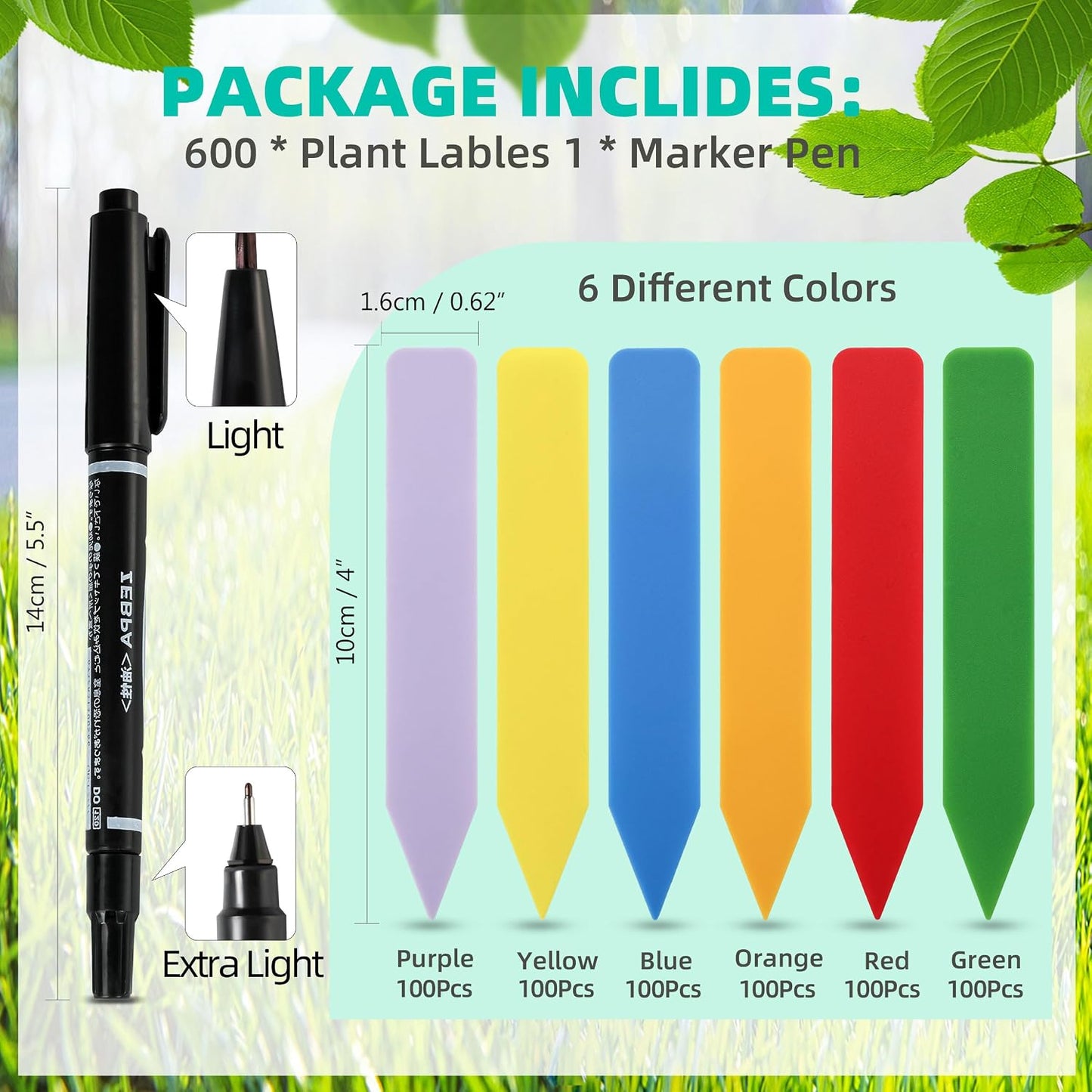 Etiquetas plástico jardín 4pulg 600uds