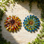 Decoración pared flores metal 2uds para interior y exterior