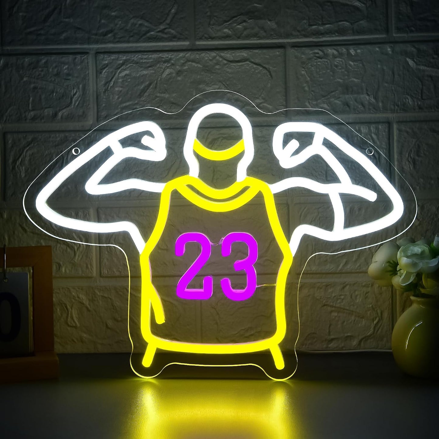 Letrero neón baloncesto LED decoración dormitorio