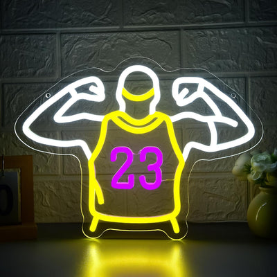 Letrero neón baloncesto LED decoración dormitorio