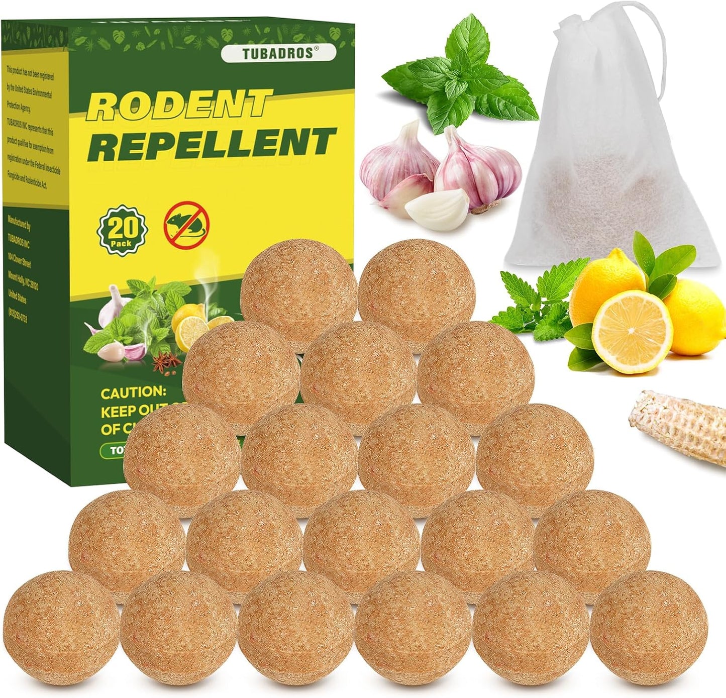 Pack 20 Repelentes Roedores Bola Aceite Menta