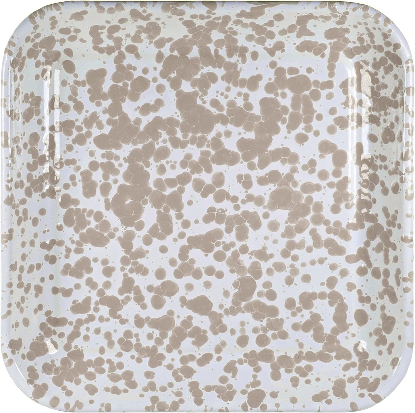 Set 2 Platos Cuadrados Esmaltados 10.5pulg Gris Pardo