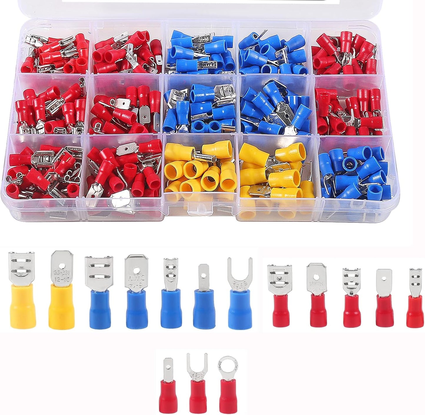 Kit conectores crimpados 0.110-0.248pulg terminales espada