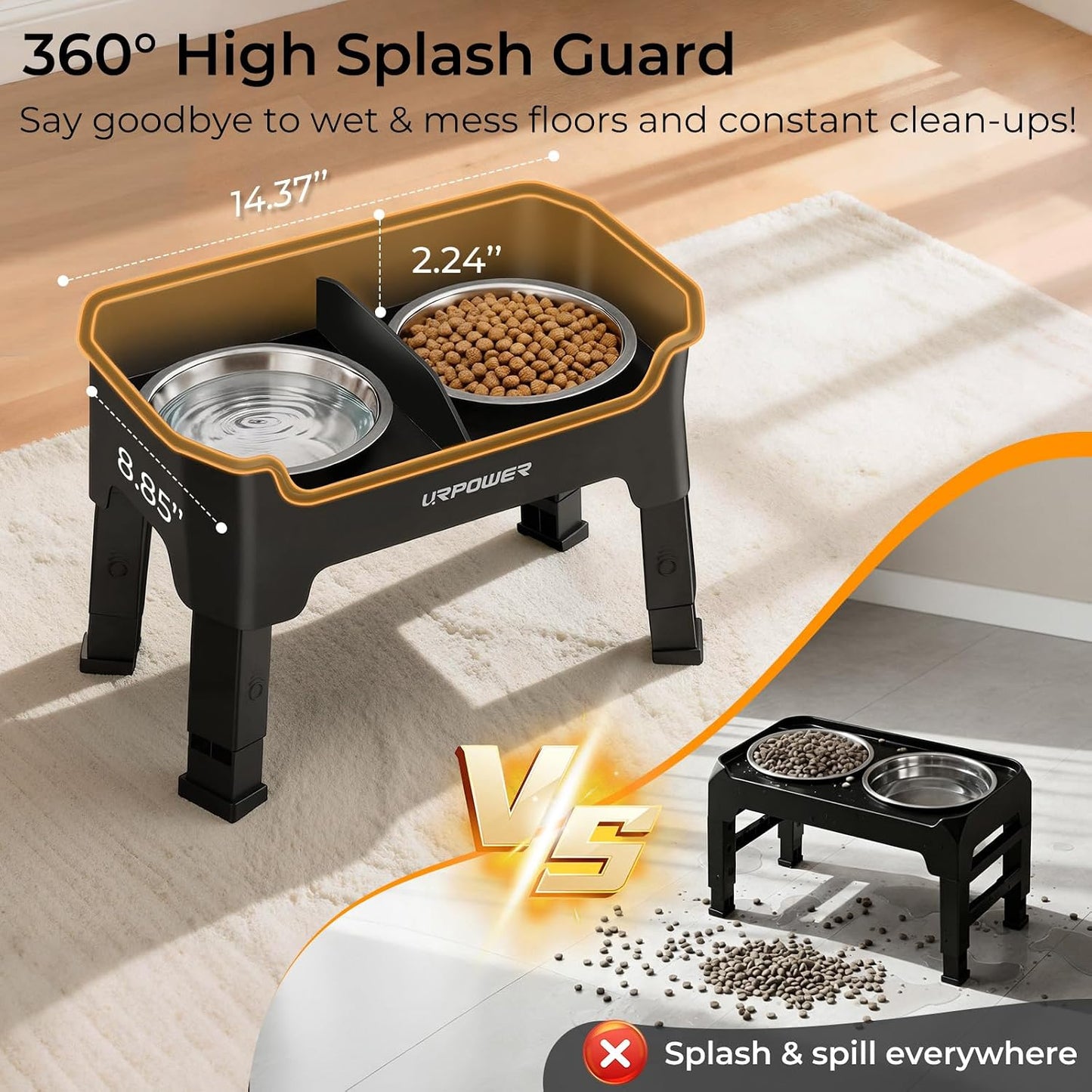 Cuencos elevados perros 4 alturas ajustables acero inox
