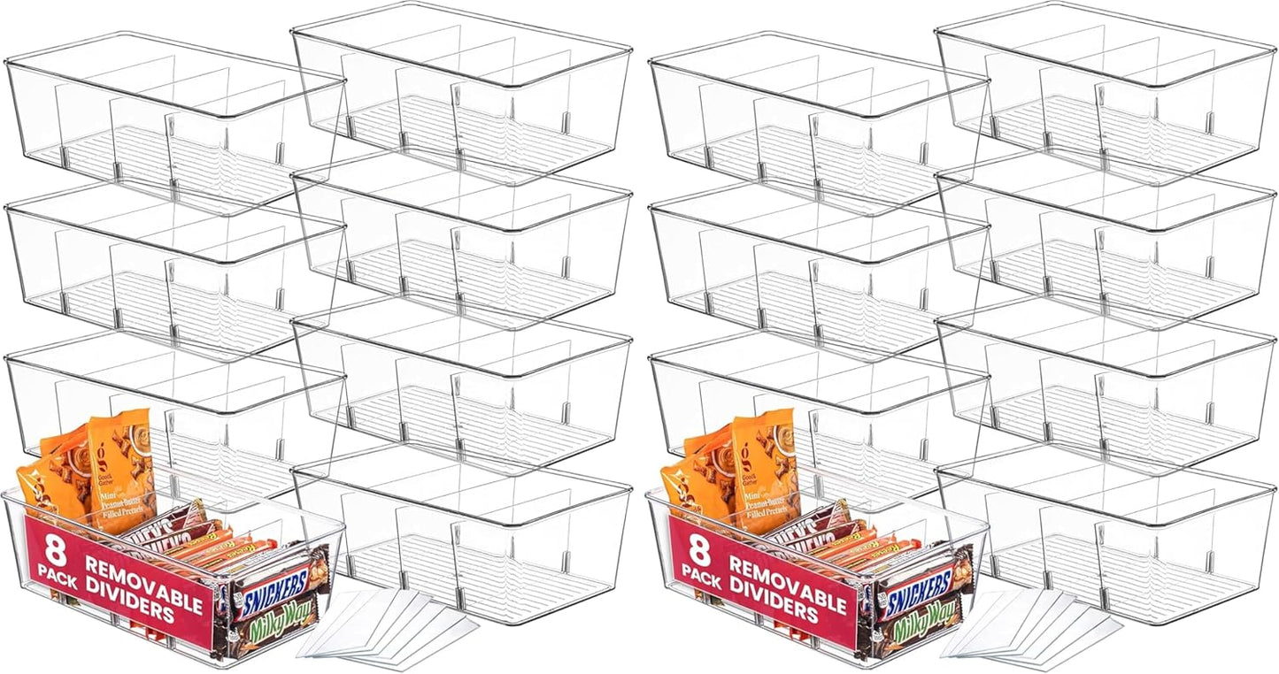 Pack 16 Cubos Organiz. Transparentes para Despensa Refri