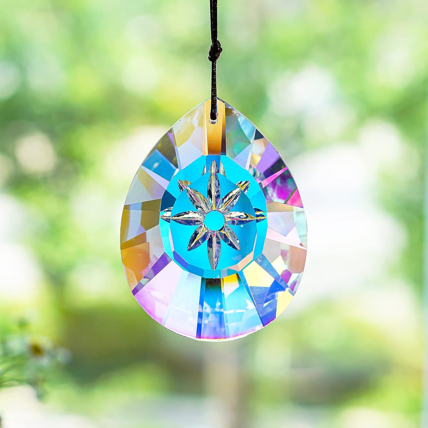 Lámpara colgante cristal prisma arcoíris para ventana