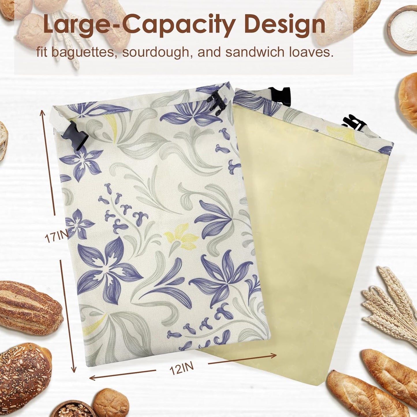 Bolsas de pan reutilizables de cera de abejas con hebilla