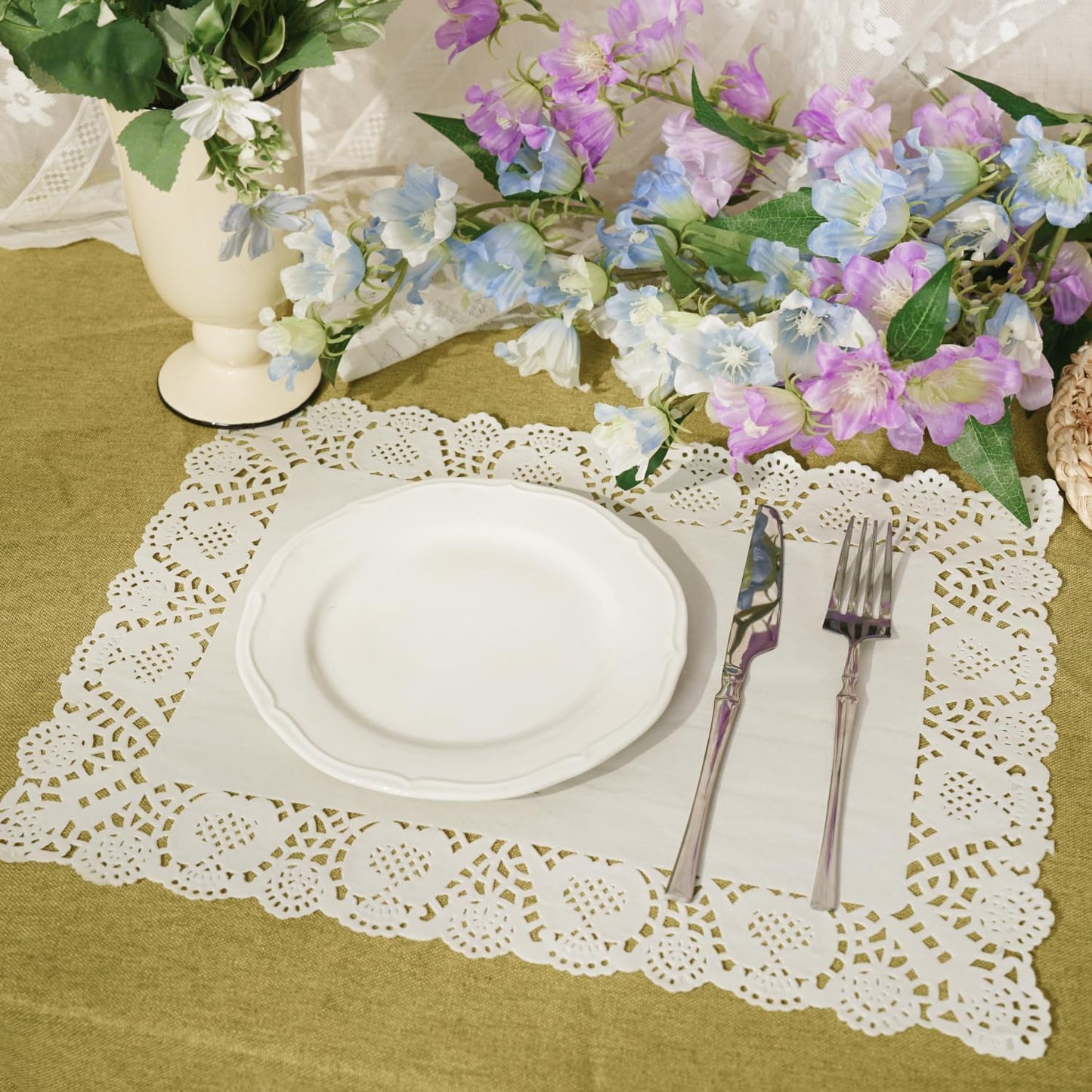 Papel de encaje blanco Phantomon 150 piezas para pasteles y eventos