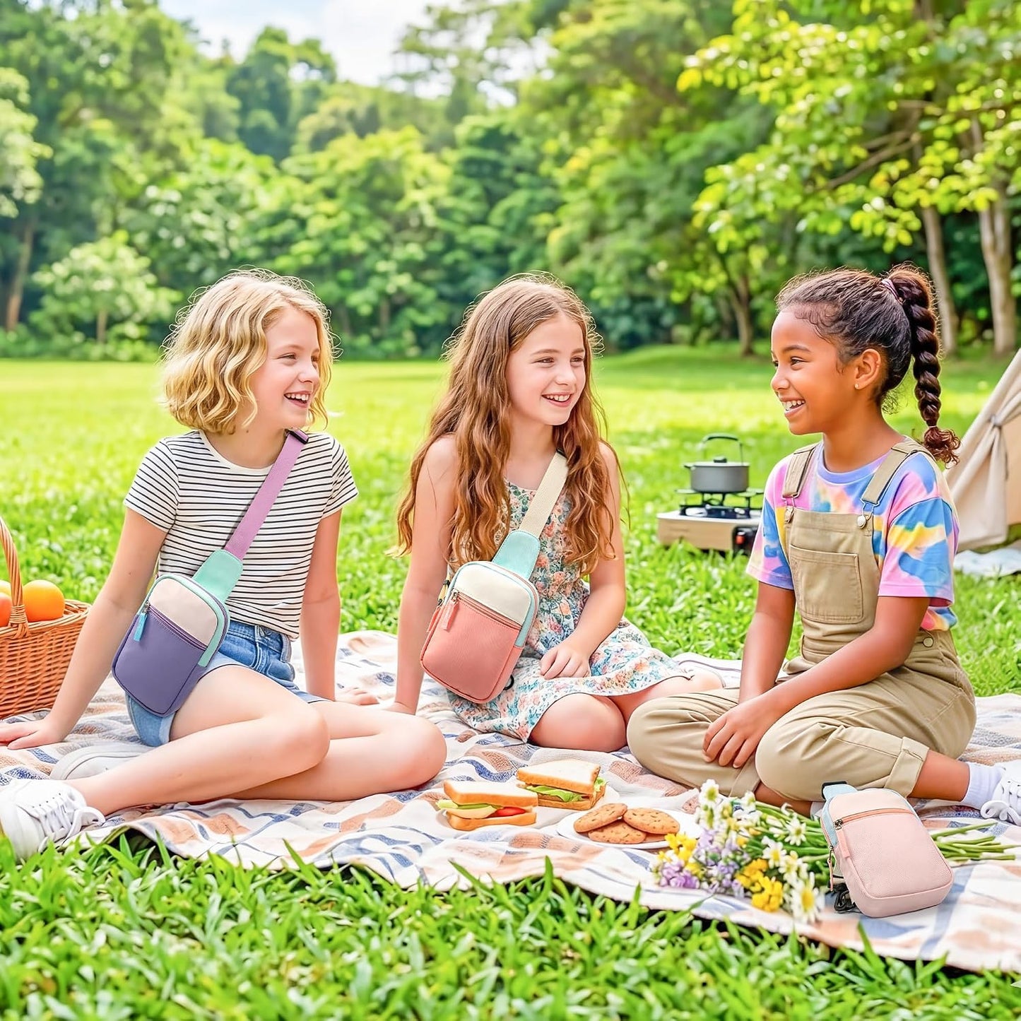 Bolso riñonera ajustable para adolescentes y niñas 8-12 años