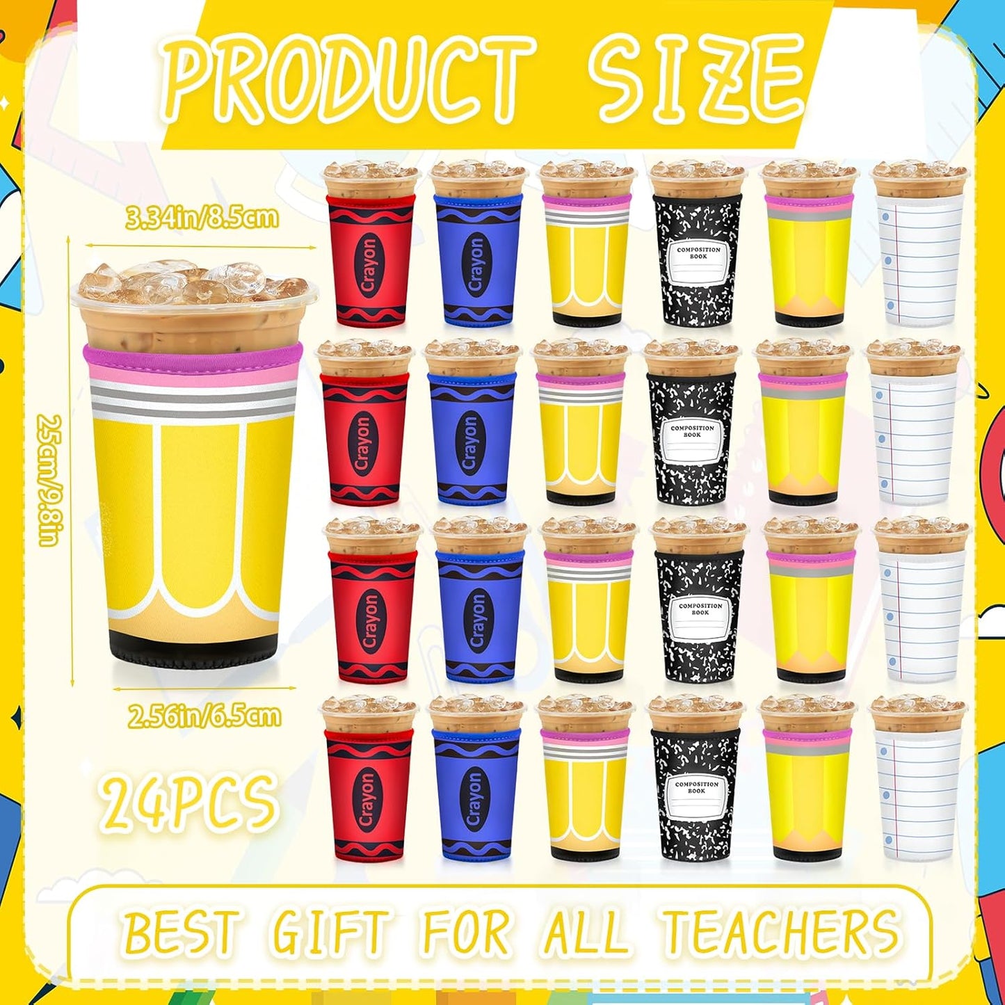 24 Pzas Fundas Taza Regalo Profesor 6 Estilos