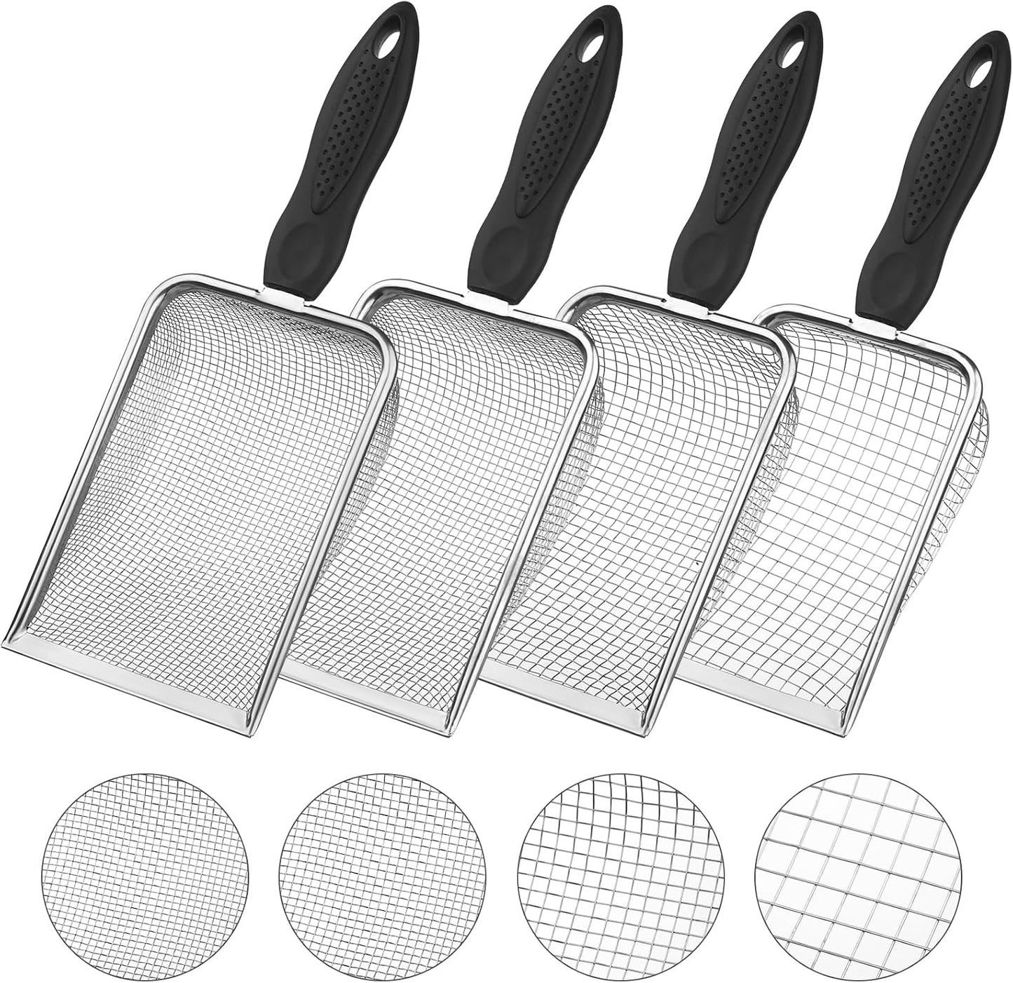 Set 4 tamices acero inox asa para jardín compost arena rocas