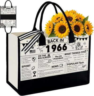 Bolsa tote canvas para mujer regalo cumpleaños 60 70 80