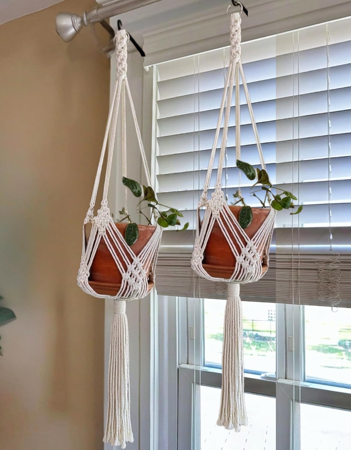 2 Colgadores Macramé para Macetas 8pulg Interior