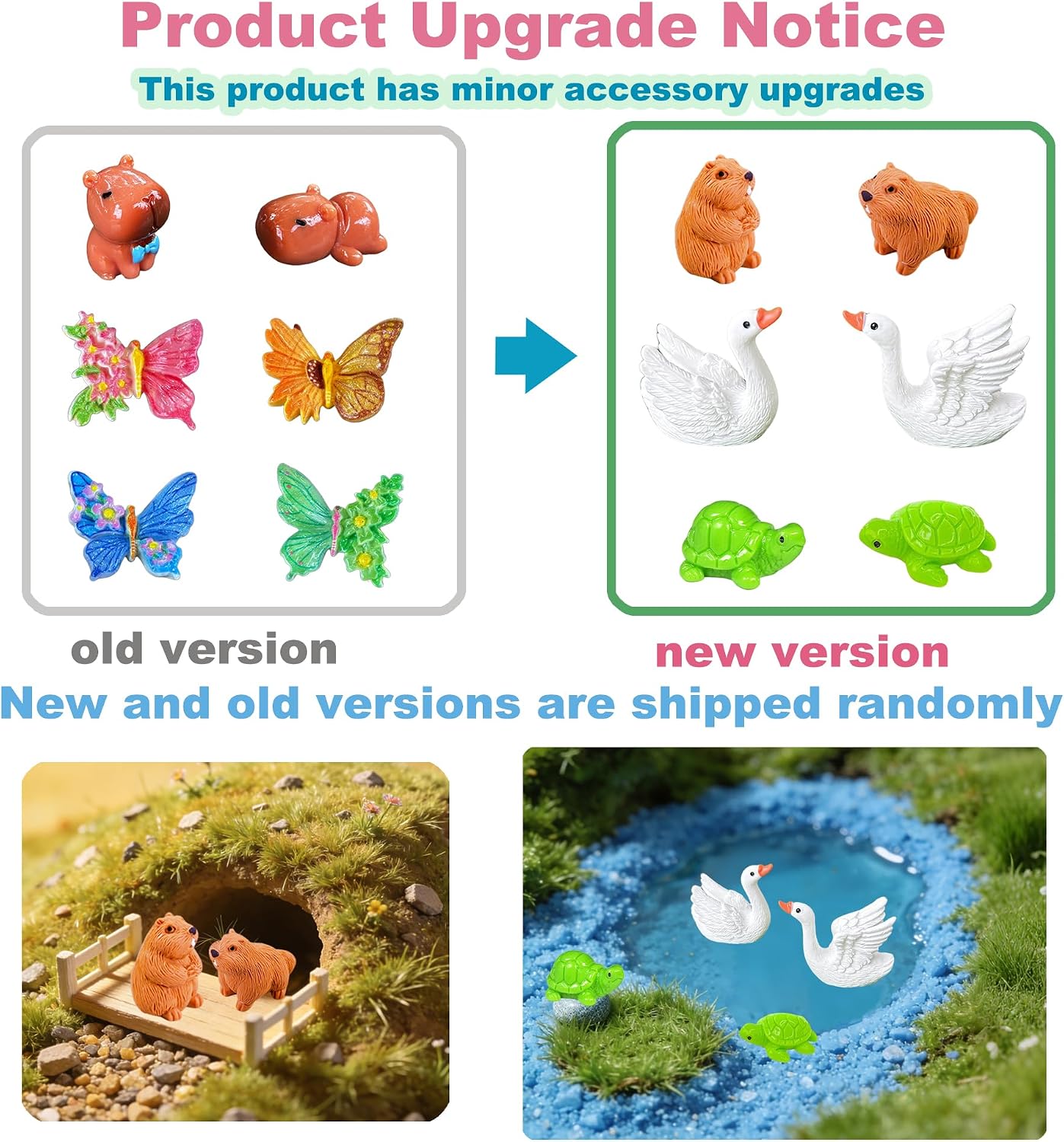 40 Accesorios Jardín de Hadal Mini Animales Resina