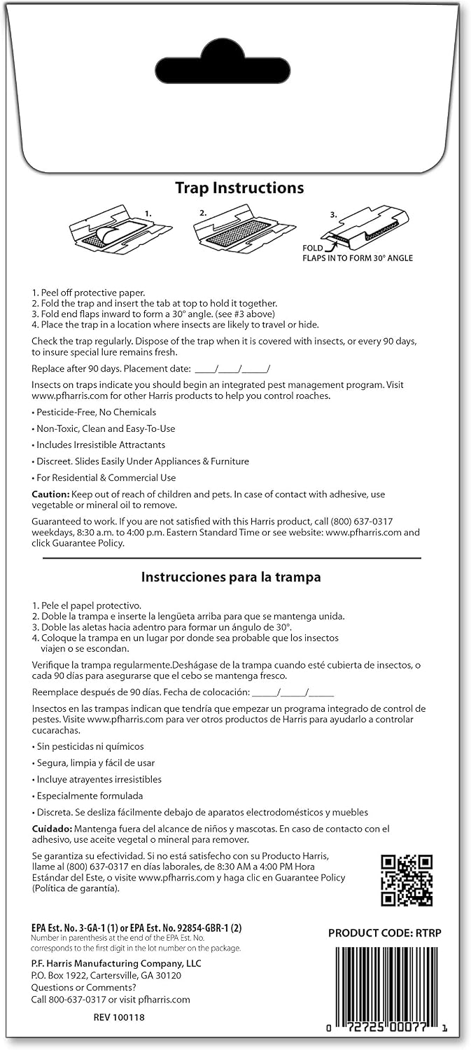 Trampas pegamento para cucarachas pack 2 uso residencial