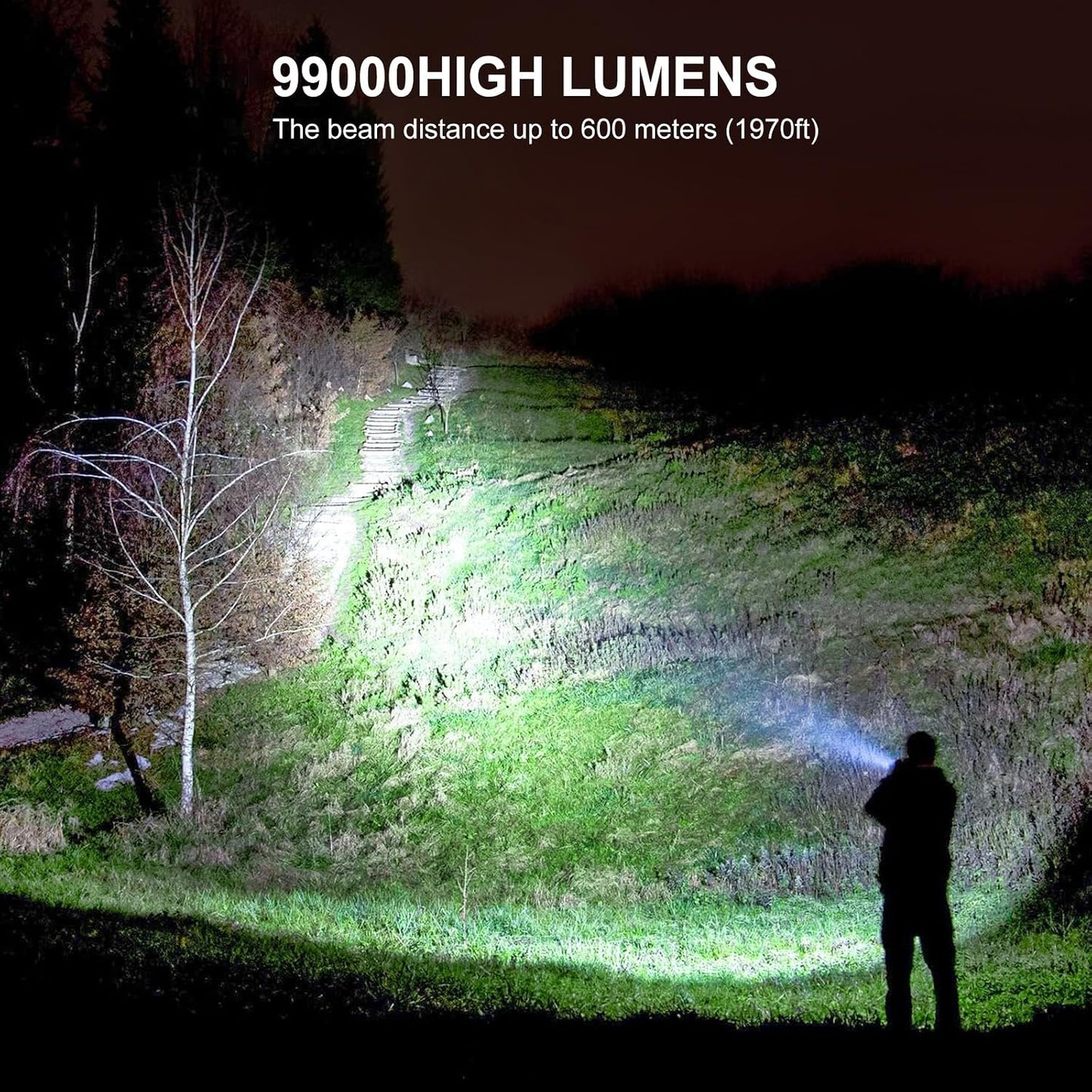 Linterna LED recargable 7 modos impermeable para acampar