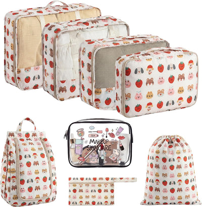 Set 8 cubos TSA aprobados con bolsa aseo transparente